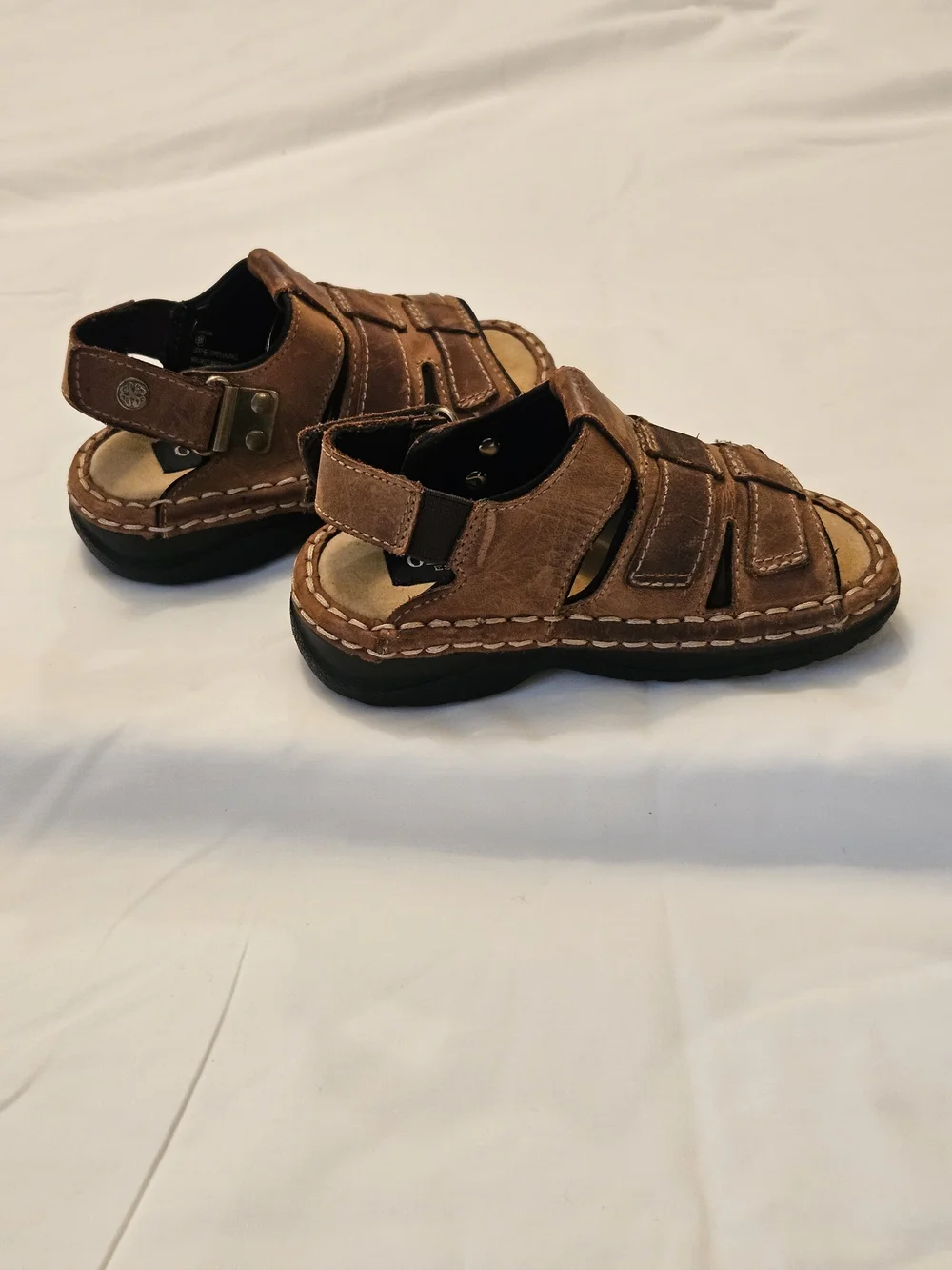 2000s Osh Kosh Toddler Brown Leather Fisherman Sandals - Adjustable Straps 9